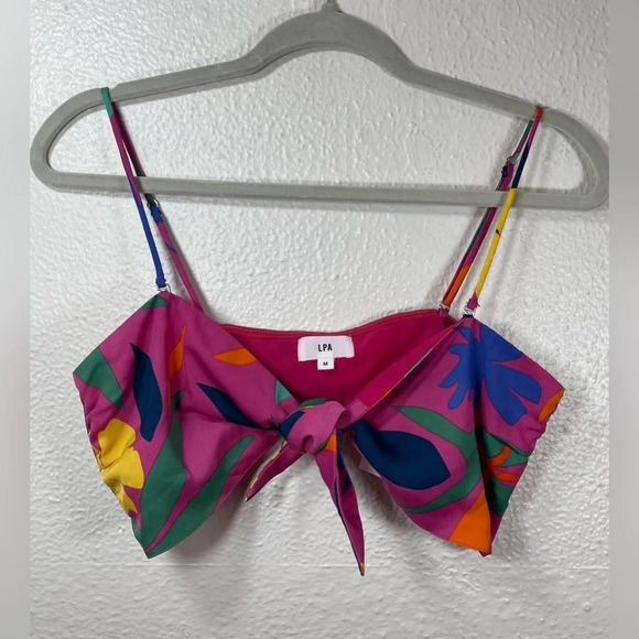 LPA Knot Bandeau Top in Cyndi Floral Women’s Medium Summer Spring Swimwear - Picture 1 of 11